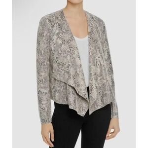 Blank NYC Snake Eyes Jacket Faux Suede Draped Beige Black Moto Size Small